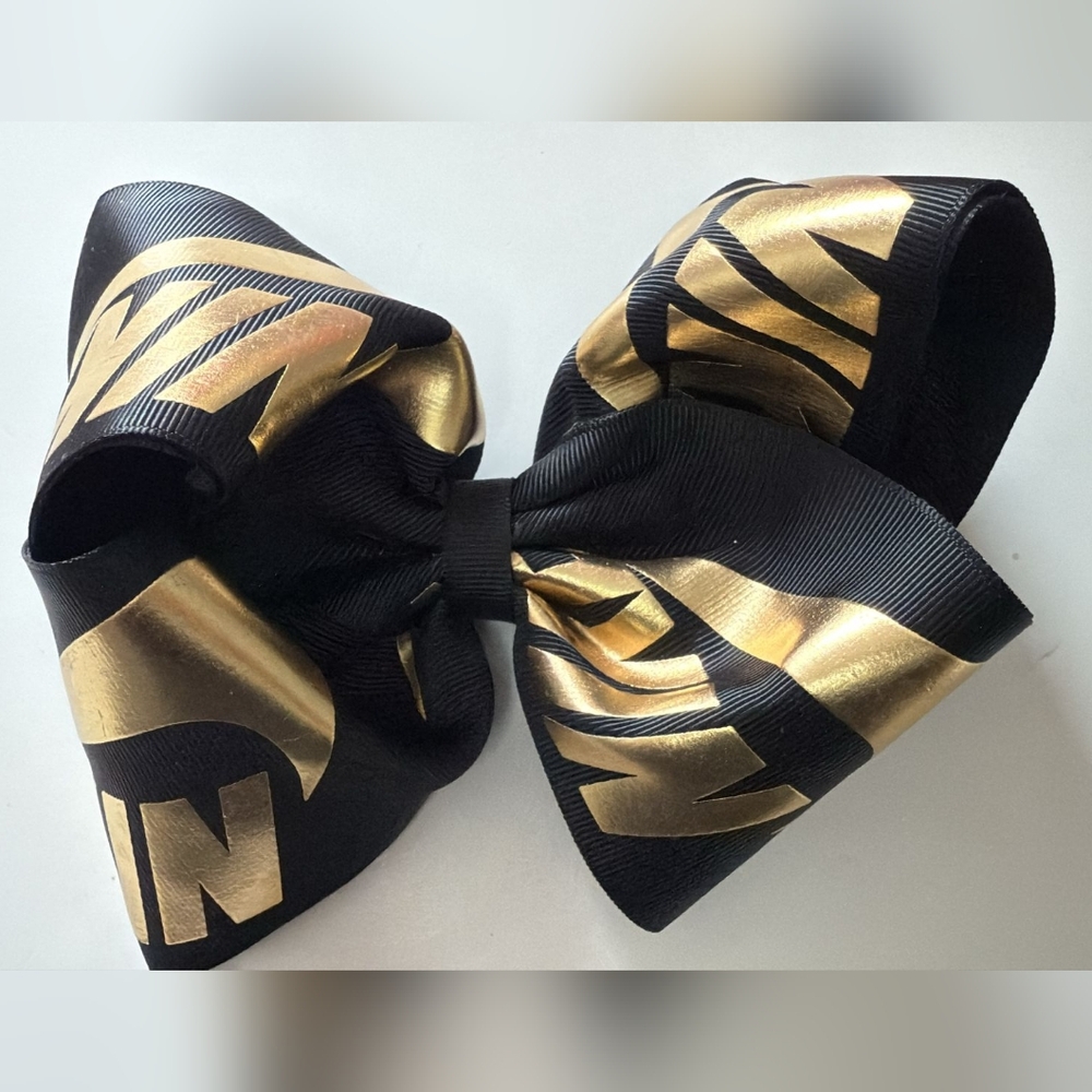 Nike Logo Gold And Black Hair Bow